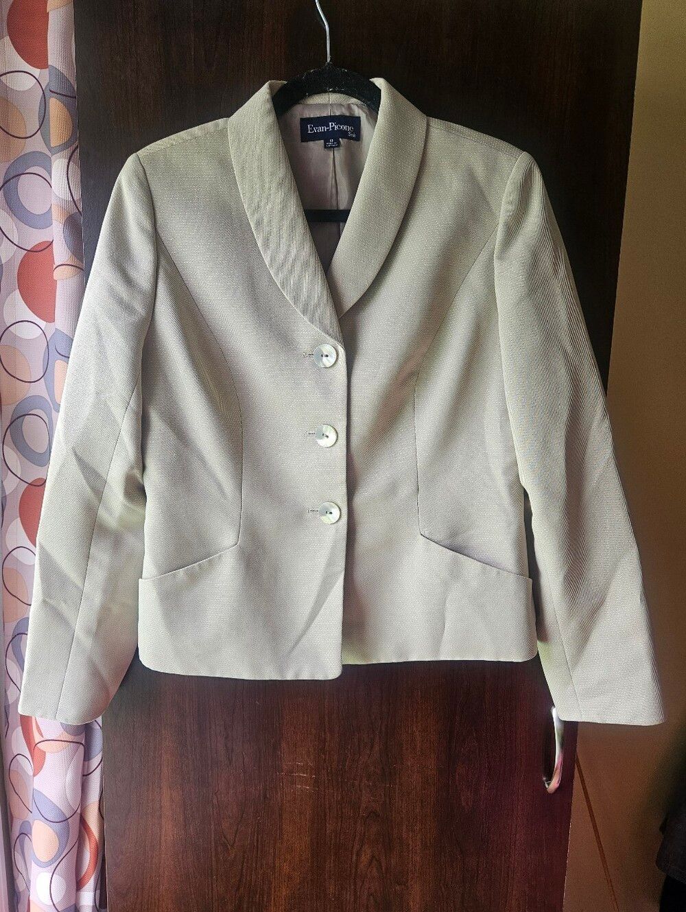 Evan Picone Women's Tan Tailored Button Jacket Size 10